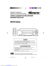 MEMOREX MVR1026A Owner's Manual