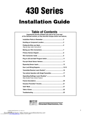 Directed Electronics 430 Series Installation Manual