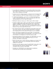 Sony NWZ-E438F - 8gb Walkman Video Mp3 Player Specifications