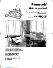 Panasonic KX FP205 - B/W Thermal Transfer Manual Del Instrucción