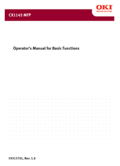 Oki CX 1145 MFP Operator's Manual For Basic Function