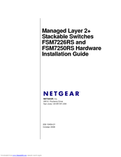Netgear FSM7226RS - ProSafe Switch - Stackable Hardware Installation Manual