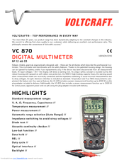 VOLTCRAFT VC 870 Datasheet