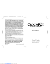 CROCK POT TRIO COOK SERVE Owner's Manual