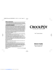 CROCK POT Duo Cook & Serve SCRBC750-BS Owner's Manual