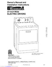 Kenmore Dryer User Manuals Download | ManualsLib