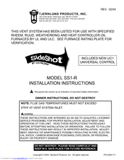 TJERNLUND SS1R SIDESHOT WITH UC1 UNIVERSAL CONTROL (VERSION X.04) 8504117 REV 0204 Installation Instructions Manual