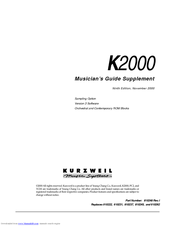 Kurzweil K2000 K2000r Manuals Manualslib