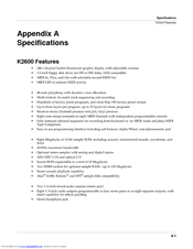 KURZWEIL K2600 - MUSICIANS GUIDE REV A PART NUMBER 910331 APPENDIX A Appendix