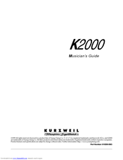 Kurzweil K2000 Musicians Guide Manuals Manualslib