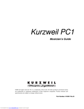 KURZWEIL PC1 - MUSICIANS GUIDE REV B Manual