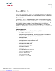 Cisco MCS 7835-H2 Datasheet
