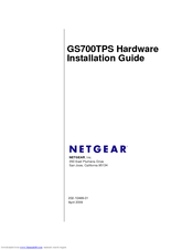 Netgear GS748TPS - ProSafe Switch - Stackable Hardware Installation Manual
