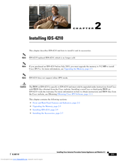 Cisco IDS 4210 - Intrusion Detection Sys 4210 Sensor Installation Manual