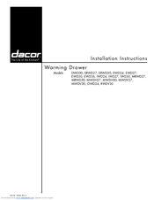 Dacor DWD30 Installation Instructions Manual