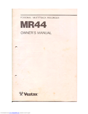 VESTAX MR44 Owner's Manual