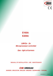 CIB UNIGAS E205A Manual Of Installation - Use - Maintenance