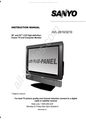 Sanyo AVL-2610 Instruction Manual