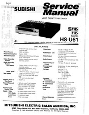 Mitsubishi HS-U61 Service Manual