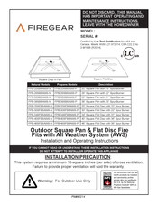 Firegear FPB-34SFBSAWS-P Installation And Operating Instructions Manual