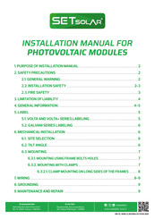SET SOLAR Volta+ SETM120 Installation Manual