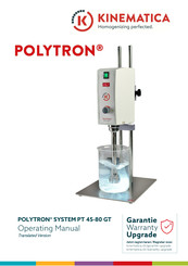 Kinematica Polytron PT 45-80 GT Operating Manual