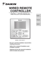 Daikin BRC1NRV71 Installation Manual