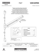 Allegion VON DUPRIN 7527 Installation Instructions Manual