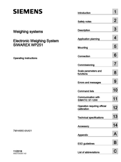 Siemens SIWAREX WP251 Operating Instructions Manual