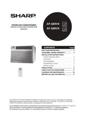 Sharp AF-Q80VX Installation And Operation Manual
