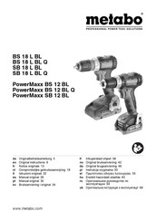 Metabo SB 18 L Original Instructions Manual