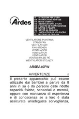 ARDES AR5EA40PW Instructions For Use Manual