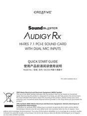 Creative Sound BLASTER Audige Rx SB1550 Quick Start Manual