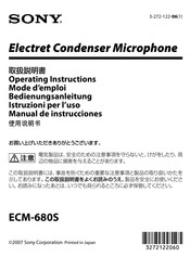Sony ECM680S Operating Instructions Manual