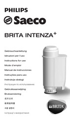 Philips Saeco BRITA INTENZA+ Instructions For Use Manual