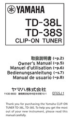 Yamaha TD-38L Owner's Manual