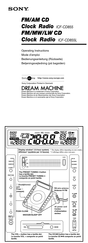 Sony DREAM MACHINE ICF-CD855L Operating Instructions Manual