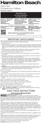 Hamilton Beach 25361 Manual