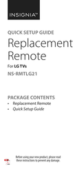Insignia NS-RMTLG21 Quick Setup Manual