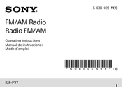Sony ICF-P27 Operating Instructions Manual