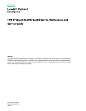 HPE ProLiant XL190r Gen10 Maintenance And Service Manual