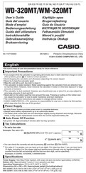 Casio WM-320MT User Manual