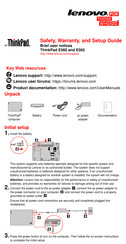 Lenovo ThinkPad E565 Safety, Warranty, And Setup Manual