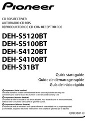 Pioneer DEH-S5100BT Quick Start Manual