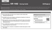 Roland VR-1HD Startup Manual