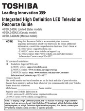 Toshiba 40L3400UM Resource Manual