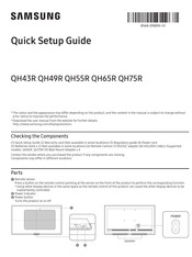 Samsung QH75R Quick Setup Manual
