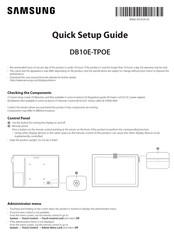 Samsung DB10E-TPOE Quick Setup Manual