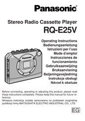 Panasonic RQE25V - PERSONAL STEREO-LOW Operating Instructions Manual