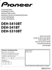 Pioneer DEH-S410BT Quick Start Manual